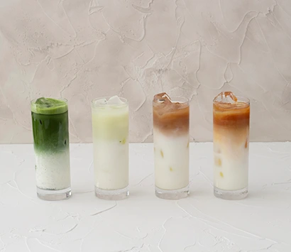 4種の日本茶ラテ（冷）